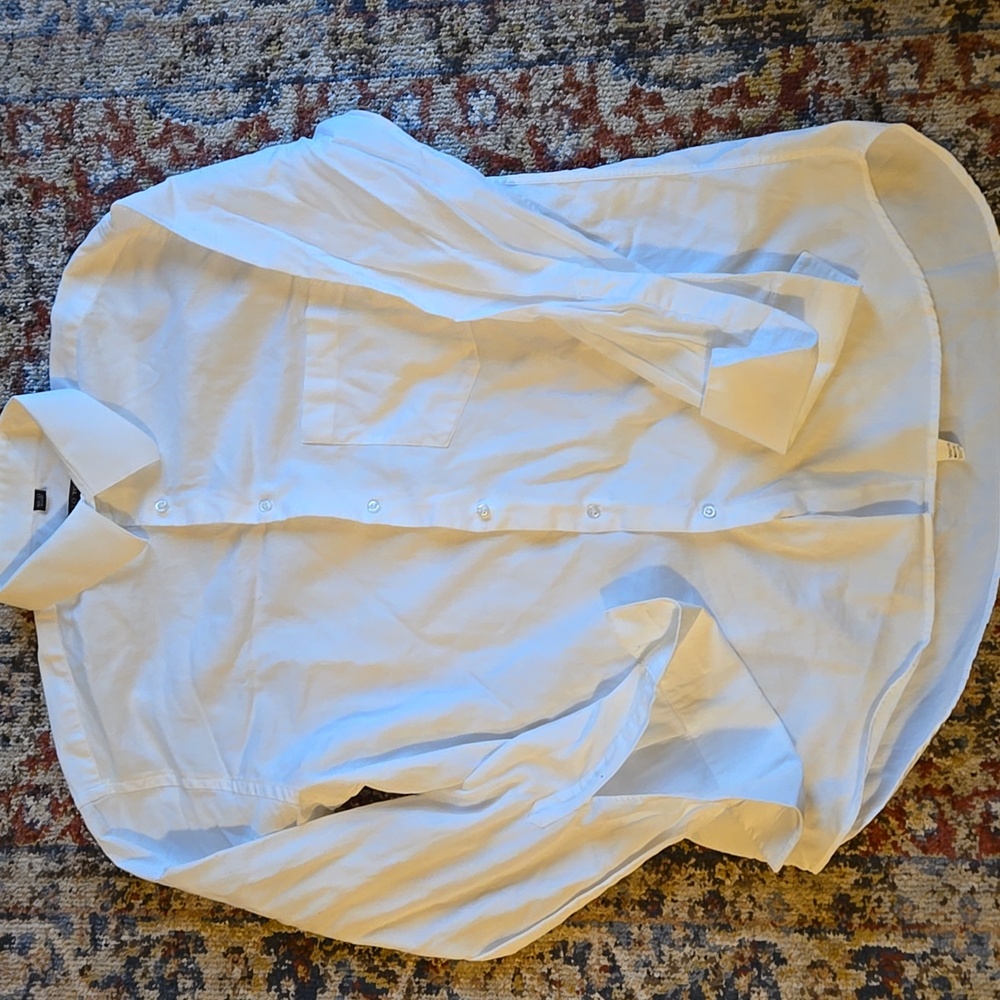 Marcello Toscani White Men's Button Down Dress Shirt 16 1/2  34-35 Made in Italy